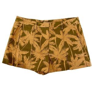Animale Alfaiataria x Revolve Palm Tree Linen Blend Pleated Shorts SIZE 6